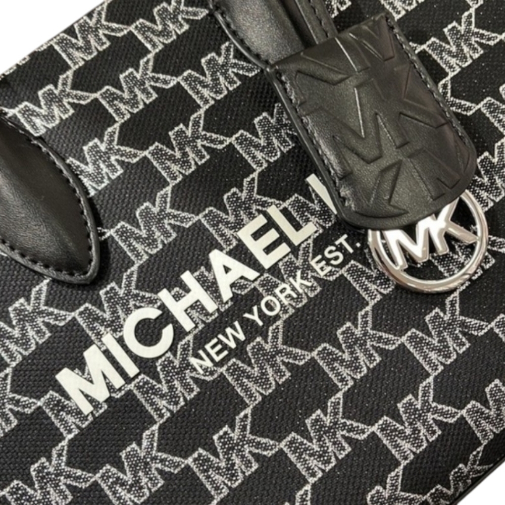 MICHAEL KORS MIRELLA SMALL shopper signature LOGO TOP ZIP black multi CROSSBODY - Picture 6 of 8